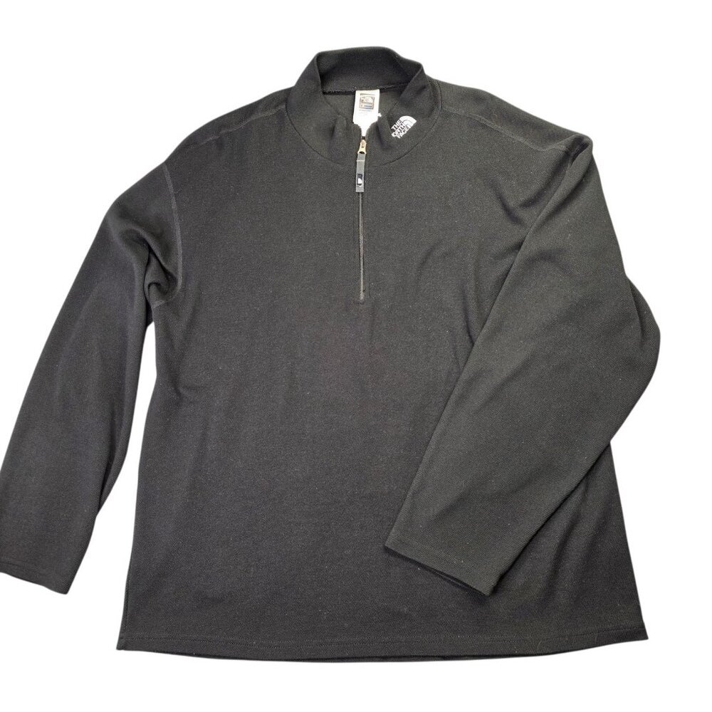 North Face Pullover Shirt Mens L Black Flight Series Quarter Zip Sweater Layer